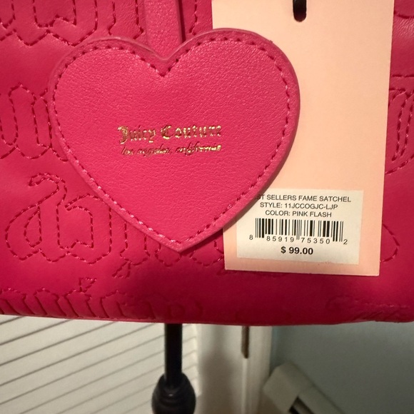 Juicy Couture NWT Vibrant Pink handle or Adjustable Crossbody! Juicy Hangtag! 😍 - Picture 2 of 7